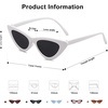 image:imageSOJOS Retro Vintage Narrow Cat Eye Sunglasses for Women Clout Goggles Plastic Frame Cardi SJ2044 with White FrameGrey Lens