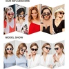 image:imageSOJOS Retro Vintage Narrow Cat Eye Sunglasses for Women Clout Goggles Plastic Frame SJ2044A RedGrey