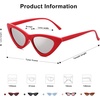 image:imageSOJOS Retro Vintage Narrow Cat Eye Sunglasses for Women Clout Goggles Plastic Frame SJ2044RedSilver Mirrored