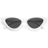 image:imageSOJOS Retro Vintage Narrow Cat Eye Sunglasses for Women Clout Goggles Plastic Frame SJ2044Snow White FrameGrey Lens