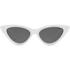 image:imageSOJOS Retro Vintage Narrow Cat Eye Sunglasses for Women Clout Goggles Plastic Frame SJ2044Snow White FrameGrey Lens