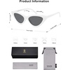 image:imageSOJOS Retro Vintage Narrow Cat Eye Sunglasses for Women Clout Goggles Plastic Frame SJ2044Snow White FrameGrey Lens