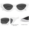 image:imageSOJOS Retro Vintage Narrow Cat Eye Sunglasses for Women Clout Goggles Plastic Frame SJ2044Snow White FrameGrey Lens