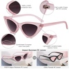 image:imageSOJOS Retro Vintage Narrow Cat Eye Sunglasses for Women Clout Goggles Plastic Frame SJ2044Transparent PinkGrey