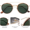 image:imageSOJOS Retro Vintage Round Polarized Sunglasses for Women Men Double Bridge Circle Sunnies SJ1104Brown TortoiseGreen
