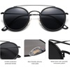 image:imageSOJOS Retro Vintage Round Polarized Sunglasses for Women Men Double Bridge Circle Sunnies SJ1104Dark BlackGrey