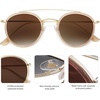 image:imageSOJOS Retro Vintage Round Polarized Sunglasses for Women Men Double Bridge Circle Sunnies SJ1104GoldBrown