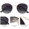 image:imageSOJOS Retro Vintage Round Polarized Sunglasses for Women Men Double Bridge Circle Sunnies SJ1104GoldGrey