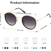 image:imageSOJOS Retro Vintage Round Polarized Sunglasses for Women Men Double Bridge Circle Sunnies SJ1104GoldGrey