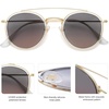 image:imageSOJOS Retro Vintage Round Polarized Sunglasses for Women Men Double Bridge Circle Sunnies SJ1104GreyGrey