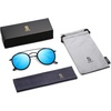 image:imageSOJOS Retro Vintage Round Polarized Sunglasses for Women Men Double Bridge Circle Sunnies SJ1104Matte BlackBlue Mirrored