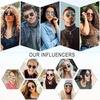 image:imageSOJOS Retro Vintage Round Polarized Sunglasses for Women Men Double Bridge Circle Sunnies SJ1104Matte BlackBlue Mirrored