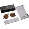image:imageSOJOS Retro Vintage Round Polarized Sunglasses for Women Men Double Bridge Circle Sunnies SJ1104Shiny BlackBrown