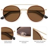 image:imageSOJOS Retro Vintage Round Polarized Sunglasses for Women Men Double Bridge Circle Sunnies SJ1104Shiny GoldDark Brown