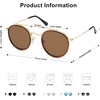 image:imageSOJOS Retro Vintage Round Polarized Sunglasses for Women Men Double Bridge Circle Sunnies SJ1104Shiny GoldDark Brown