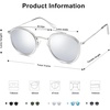 image:imageSOJOS Retro Vintage Round Polarized Sunglasses for Women Men Double Bridge Circle Sunnies SJ1104SilverSilver
