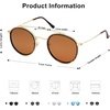 image:imageSOJOS Retro Vintage Round Polarized Sunglasses for Women Men Double Bridge Circle Sunnies SJ1104TortoiseBrown