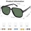 image:imageSOJOS Retro Vintage Square Polarized Sunglasses for Women Men 70s 80s Oversized Shades SJ2272BlackDark Green