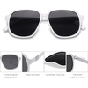 image:imageSOJOS Retro Vintage Square Polarized Sunglasses for Women Men 70s 80s Oversized Shades SJ2272WhiteGrey