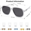 image:imageSOJOS Retro Vintage Square Polarized Sunglasses for Women Men 70s 80s Oversized Shades SJ2272WhiteGrey