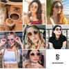 image:imageSOJOS Shining Oversized Round Rhinestone Sunglasses Festival Gem Sunnies SJ1095C02 Gold FrameGradient Brown Lens With Crystal Diamonds