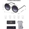 image:imageSOJOS Shining Oversized Round Rhinestone Sunglasses Festival Gem Sunnies SJ1095C1 Black FrameGradient Grey Lens With Black Diamonds