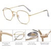 image:imageSOJOS Small Blue Light Blocking Glasses Hexagonal Eyeglasses Frame Anti Blue Ray Glasses One and Only SJ50360c1 Gold Frame