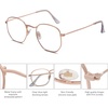 image:imageSOJOS Small Blue Light Blocking Glasses Hexagonal Eyeglasses Frame Anti Blue Ray Glasses One and Only SJ5036C5 Rose Gold Frame