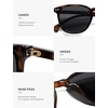 image:imageSOJOS Small Rounded Square Polarized Sunglasses for Women Men Vintage Style UV400 Lens SJ2637Amber TortoiseGrey