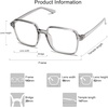 image:imageSOJOS Square Blue Light Blocking Glasses Oversized for Women TR90 Frame Filter SJ5081C3 Crystal Grey Frame