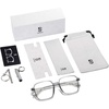 image:imageSOJOS Square Blue Light Blocking Glasses Oversized for Women TR90 Frame Filter SJ5081C3 Crystal Grey Frame