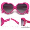 image:imageSOJOS Sunglasses Womens Heart Shaped Sunglasses Vintage Retro Glasses with Chain SJ2252 Fuchsia Pink FrameGrey Lens
