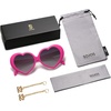 image:imageSOJOS Sunglasses Womens Heart Shaped Sunglasses Vintage Retro Glasses with Chain SJ2252 Fuchsia Pink FrameGrey Lens