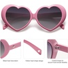 image:imageSOJOS Sunglasses Womens Heart Shaped Sunglasses Vintage Retro Glasses with Chain SJ2252 Light Pink FrameGrey Lens