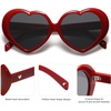 image:imageSOJOS Sunglasses Womens Heart Shaped Sunglasses Vintage Retro Glasses with Chain SJ2252 Red FrameGrey Lens