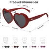 image:imageSOJOS Sunglasses Womens Heart Shaped Sunglasses Vintage Retro Glasses with Chain SJ2252 Red FrameGrey Lens