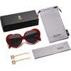 image:imageSOJOS Sunglasses Womens Heart Shaped Sunglasses Vintage Retro Glasses with Chain SJ2252 Red FrameGrey Lens