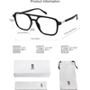 image:imageSOJOS Trendy Aviator Blue Light Blocking Glasses for Women Men Retro Rectangle Computer Frame Eyewear SJ5435Black