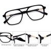 image:imageSOJOS Trendy Aviator Blue Light Blocking Glasses for Women Men Retro Rectangle Computer Frame Eyewear SJ5435Black