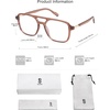 image:imageSOJOS Trendy Aviator Blue Light Blocking Glasses for Women Men Retro Rectangle Computer Frame Eyewear SJ5435Brown