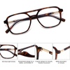 image:imageSOJOS Trendy Aviator Blue Light Blocking Glasses for Women Men Retro Rectangle Computer Frame Eyewear SJ5435Tortoise