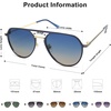 image:imageSOJOS Trendy Aviator Polarized Sunglasses for Women Men Retro Shades Classic Metal Sun Glasses SJ1204ABluegoldBlue