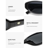 image:imageSOJOS Trendy Cat Eye Polarized Sunglasses for Women Fashion Cateye Chic Narrow Y2K Sun Glasses SJ2694BlackGrey