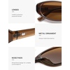 image:imageSOJOS Trendy Cat Eye Polarized Sunglasses for Women Fashion Cateye Chic Narrow Y2K Sun Glasses SJ2694Dark BrownBrown