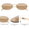 image:imageSOJOS Trendy Oval Rimless Sunglasses for Women Retro Y2k Sunnies with Rhinestones SJ1227 GoldLight Brown