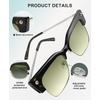 image:imageSOJOS Trendy Oversized Cat Eye Polarized Sunglasses Womens Large Square Cateye Sun Glasses SJ2303 with Green Tortoise FrameBrown Grading Lens