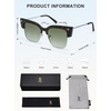 image:imageSOJOS Trendy Oversized Cat Eye Polarized Sunglasses Womens Large Square Cateye Sun Glasses SJ2303 with Green Tortoise FrameBrown Grading Lens