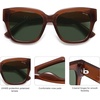 image:imageSOJOS Trendy Polarized Square Sunglasses WomensRetro Oversized Women Thick Sun Glasses SJ2217Milky BrownGreen