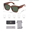 image:imageSOJOS Trendy Polarized Square Sunglasses WomensRetro Oversized Women Thick Sun Glasses SJ2217Milky BrownGreen