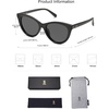 image:imageSOJOS Trendy Polarized Sunglasses for WomenRetro Cat Eye Womens Sun Glasses SJ2221Black FrameGrey